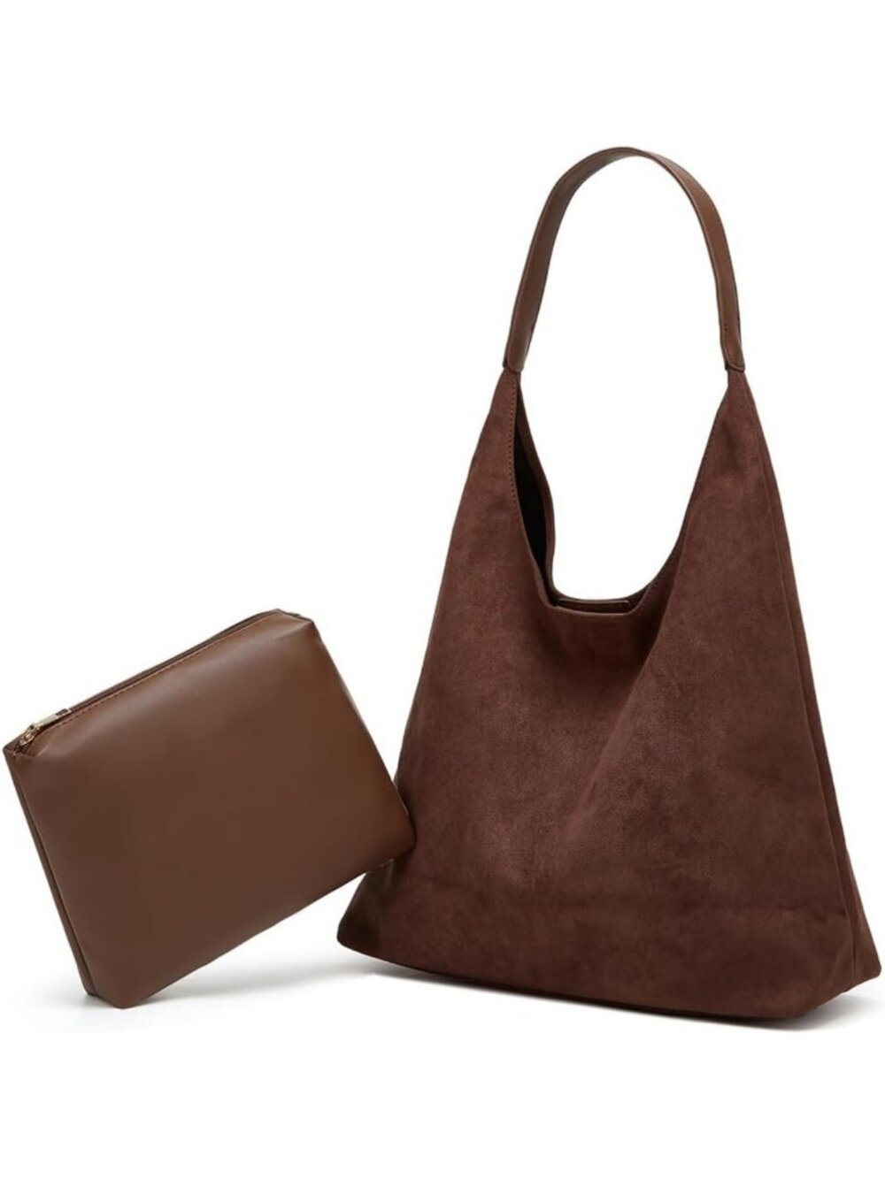 Large Slouchy Suede Tote Bag for Women - Retro Soft Handbag, Casual Satchel